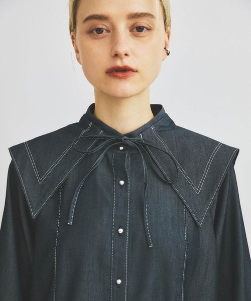 INella（イネラ）の「【INella(イネラ)】マルチWAYハイネックブラウス（シャツ/ブラウス・レディース・ブラック/ホワイト/ネイビー・FREE）」の14枚目の写真