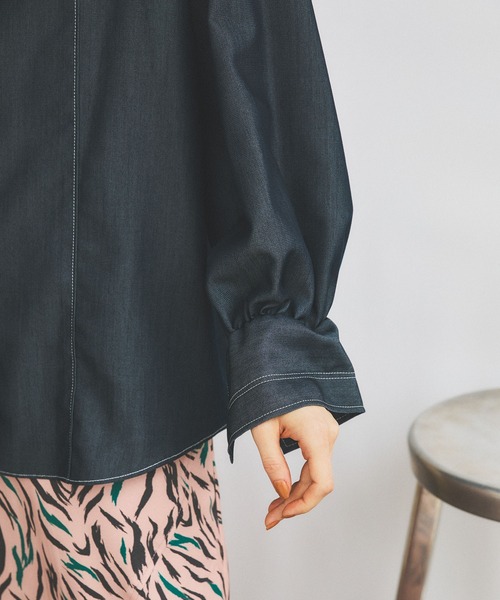 INella（イネラ）の「【INella(イネラ)】マルチWAYハイネックブラウス（シャツ/ブラウス・レディース・ブラック/ホワイト/ネイビー・FREE）」の13枚目の写真