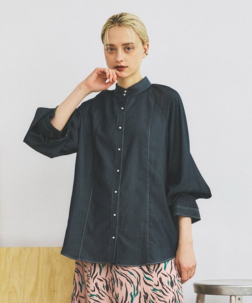 INella（イネラ）の「【INella(イネラ)】マルチWAYハイネックブラウス（シャツ/ブラウス・レディース・ブラック/ホワイト/ネイビー・FREE）」の8枚目の写真