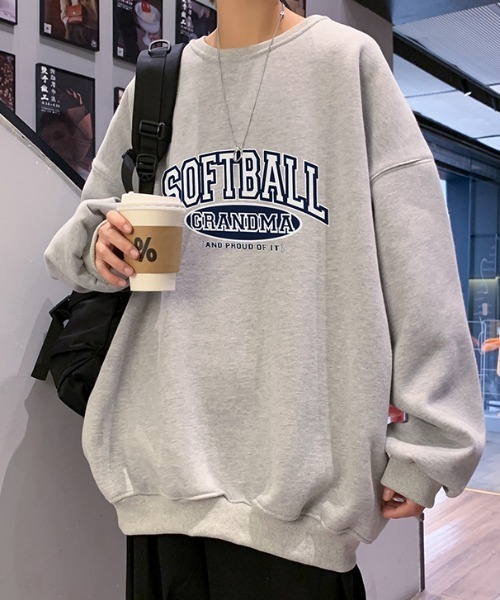 MGV（エムジーヴィー）の「カレッジプリント　ルーズシルエットトレーナー（スウェット・メンズ・ホワイト/ブラック/グレー・MEDIUM/LARGE/X-LARGE）」の9枚目の写真