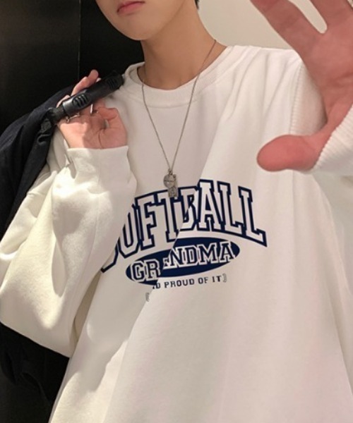 MGV（エムジーヴィー）の「カレッジプリント　ルーズシルエットトレーナー（スウェット・メンズ・ホワイト/ブラック/グレー・MEDIUM/LARGE/X-LARGE）」の18枚目の写真