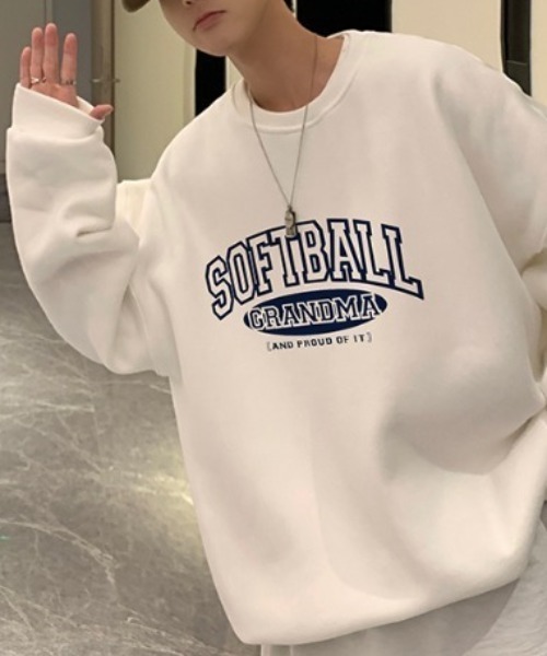 MGV（エムジーヴィー）の「カレッジプリント　ルーズシルエットトレーナー（スウェット・メンズ・ホワイト/ブラック/グレー・MEDIUM/LARGE/X-LARGE）」の20枚目の写真