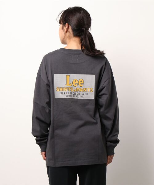 Lee（リー）の「【Lee】バックプリントロンＴ（Tシャツ/カットソー・レディース・キナリ/ワイン/ダークグレー・M/L）」の5枚目の写真