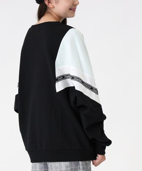 VIVIAN BLUE（ビビアンブルー）の「【VIVIAN BLUE】シェブロンプルオーバー（Tシャツ/カットソー・キッズ・ベージュ/ブラック・140/155/130/120）」の9枚目の写真