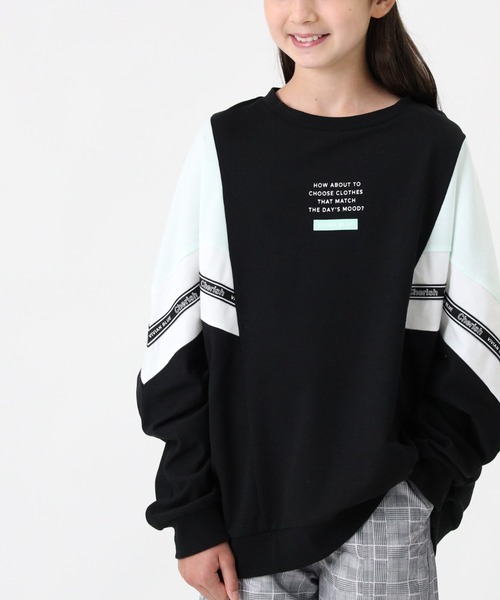 VIVIAN BLUE（ビビアンブルー）の「【VIVIAN BLUE】シェブロンプルオーバー（Tシャツ/カットソー・キッズ・ベージュ/ブラック・140/155/130/120）」の10枚目の写真