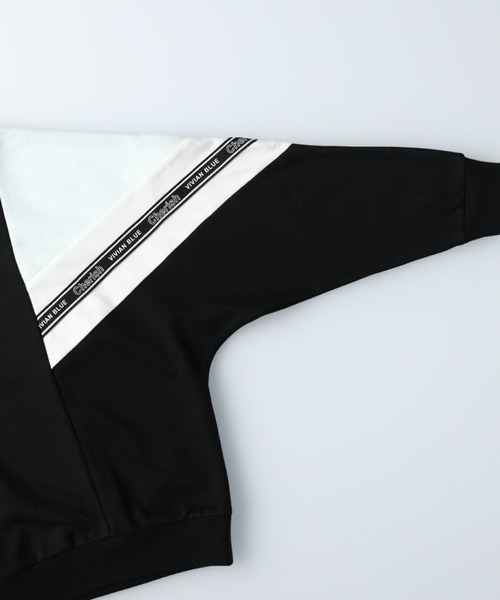 VIVIAN BLUE（ビビアンブルー）の「【VIVIAN BLUE】シェブロンプルオーバー（Tシャツ/カットソー・キッズ・ベージュ/ブラック・140/155/130/120）」の14枚目の写真