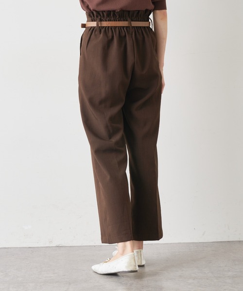 natural couture（ナチュラルクチュール）の「合皮ベルト付きタックパンツ（その他パンツ・レディース・ピンク/チェック/グリーン/ブラウン・FREE）」の15枚目の写真