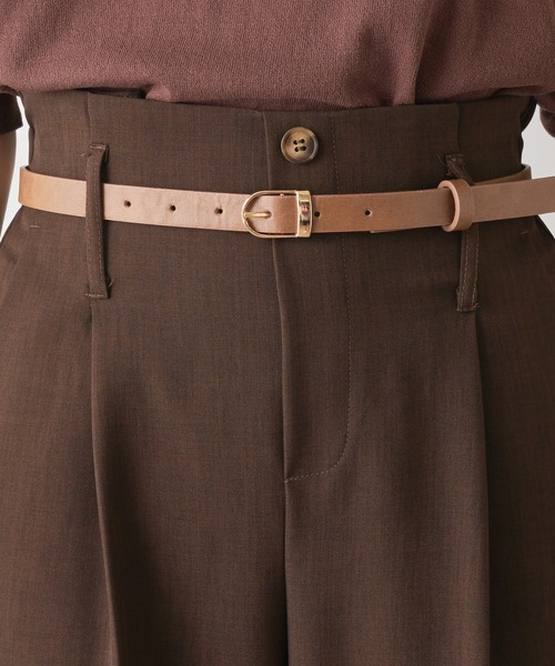 natural couture（ナチュラルクチュール）の「合皮ベルト付きタックパンツ（その他パンツ・レディース・ピンク/チェック/グリーン/ブラウン・FREE）」の21枚目の写真