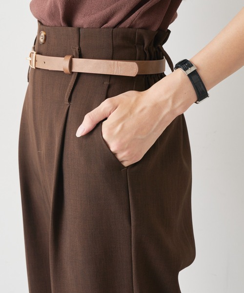 natural couture（ナチュラルクチュール）の「合皮ベルト付きタックパンツ（その他パンツ・レディース・ピンク/チェック/グリーン/ブラウン・FREE）」の19枚目の写真