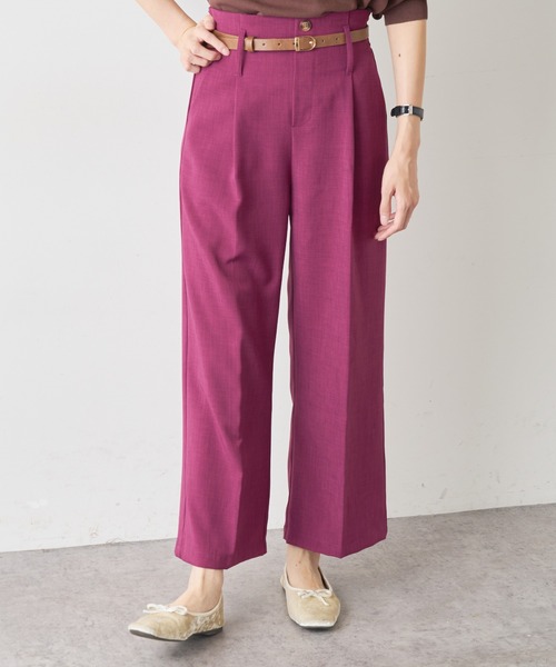 natural couture（ナチュラルクチュール）の「合皮ベルト付きタックパンツ（その他パンツ・レディース・ピンク/チェック/グリーン/ブラウン・FREE）」の20枚目の写真