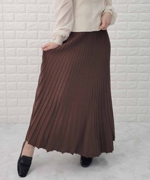 リブ ニット ウエストゴム Aライン ロングスカート