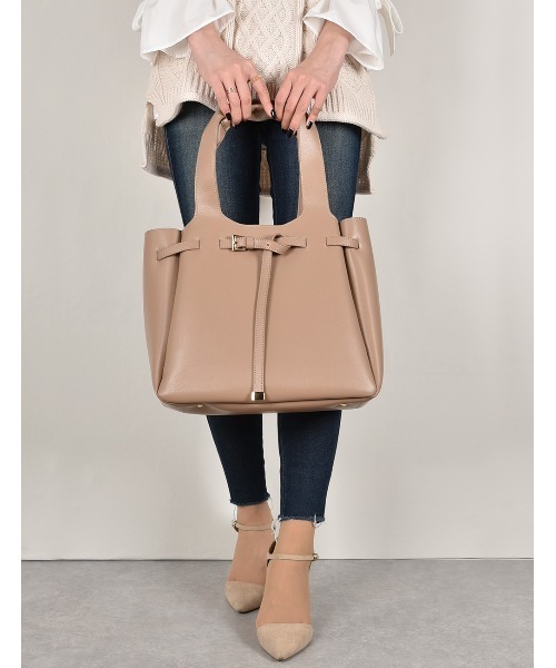 MONICA（モニカ）の「ベルトモチーフA4トートバッグ（トートバッグ・レディース・アイボリー/グレイッシュベージュ/ブラック/ピンクベージュ/オリーブ・FREE）」の15枚目の写真