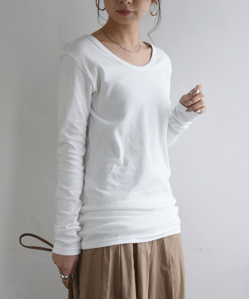 【新品未使用】CYCLAS スムースコットン ロングTシャツ カットソー 透けない！日本製スムースコットンロングカットソー