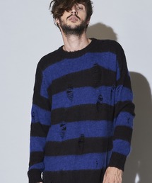 NO ID. | シャギーニットボーダーラダリングBIG-PO(ニット/セーター)