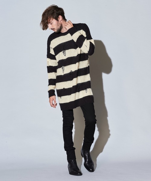 NO ID.（ノーアイディ）の「シャギーニットボーダーラダリングBIG-PO