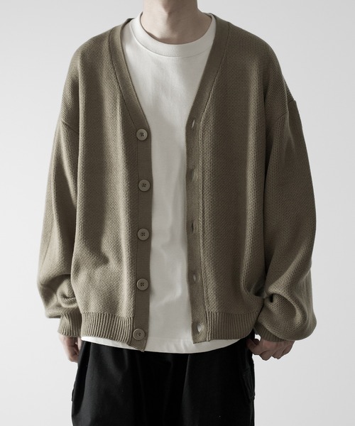 RUUBON（ルーボン）の「【RUUBON】rustic heavy weight cardigan / ラスティック ヘビーウエイト カーディガン（カーディガン/ボレロ・メンズ・ブラウン/グレー/ネイビー/ダークグレー/ナチュラル/ブラック/カーキ/チョコ/ベージュ/ライトベージュ/チャコールグレー・S/M/L）」の8枚目の写真