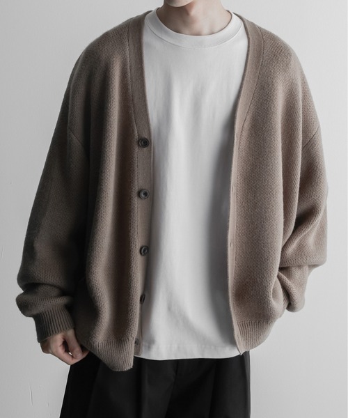 RUUBON（ルーボン）の「【RUUBON】rustic heavy weight cardigan / ラスティック ヘビーウエイト カーディガン（カーディガン/ボレロ・メンズ・ブラウン/グレー/ネイビー/ダークグレー/ナチュラル/ブラック/カーキ/チョコ/ベージュ/ライトベージュ/チャコールグレー・S/M/L）」の6枚目の写真