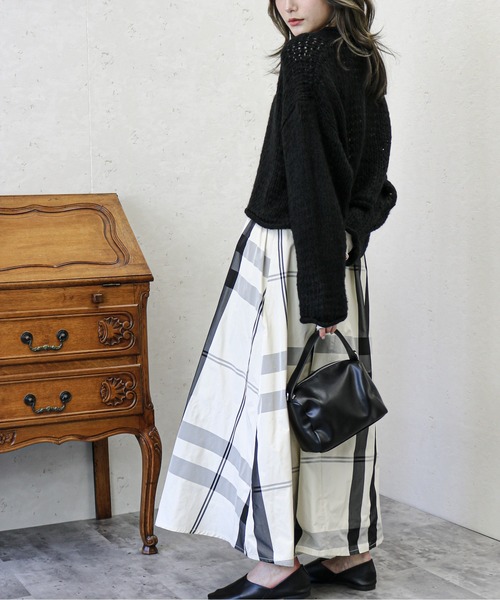 Per sist ence(パーシエンス)の「Per sist ence/パーシエンス 透かし編み ニットプルオーバー(ニット/セーター・レディース・ブラック/イエロー/アイボリー/グレイッシュベージュ・FREE)」の18枚目の写真