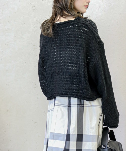 Per sist ence(パーシエンス)の「Per sist ence/パーシエンス 透かし編み ニットプルオーバー(ニット/セーター・レディース・ブラック/イエロー/アイボリー/グレイッシュベージュ・FREE)」の16枚目の写真