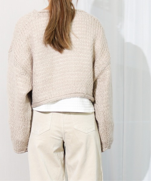 Per sist ence(パーシエンス)の「Per sist ence/パーシエンス 透かし編み ニットプルオーバー(ニット/セーター・レディース・ブラック/イエロー/アイボリー/グレイッシュベージュ・FREE)」の10枚目の写真