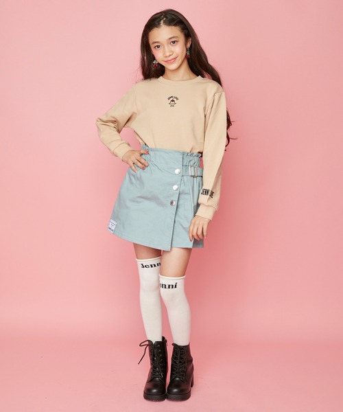 JENNI love（ジェニィラブ）の「ガーリーロゴニーハイソックス（ソックス/靴下・キッズ・ブラック/オフホワイト/グレー・22-24cm/19-21cm）」の5枚目の写真