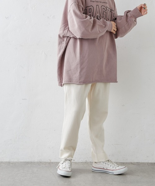 PUAL CE CIN(ピュアルセシン)の「針抜きリブテーパードパンツ(その他パンツ・レディース・ブラック/ブラウン/マスタード/ナチュラル・FREE)」の4枚目の写真