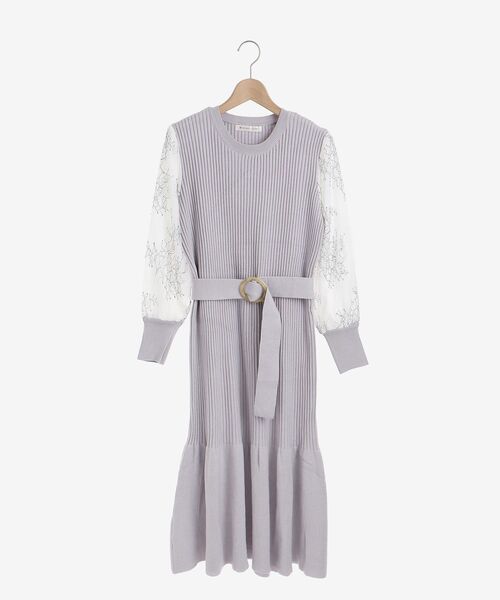 MAJESTIC LEGON（マジェスティックレゴン）の「レーススリーブマーメイドワンピース（ワンピース・レディース・アイボリー/ライトグレー/ピンクベージュ・MEDIUM/SMALL）」の5枚目の写真