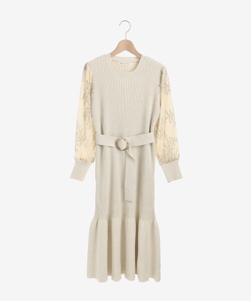 MAJESTIC LEGON（マジェスティックレゴン）の「レーススリーブマーメイドワンピース（ワンピース・レディース・アイボリー/ライトグレー/ピンクベージュ・MEDIUM/SMALL）」の12枚目の写真