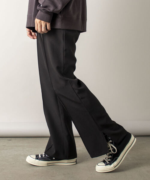 GLOSTER（グロスター）の「【GLOSTER/グロスター】サイドスリットフレアパンツ（その他パンツ・メンズ・ブラック/ダークグリーン/グレイッシュブルー・SMALL/MEDIUM/LARGE）」の2枚目の写真