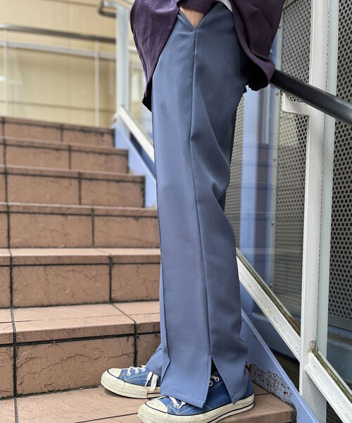 GLOSTER（グロスター）の「【GLOSTER/グロスター】サイドスリットフレアパンツ（その他パンツ・メンズ・ブラック/ダークグリーン/グレイッシュブルー・SMALL/MEDIUM/LARGE）」の6枚目の写真