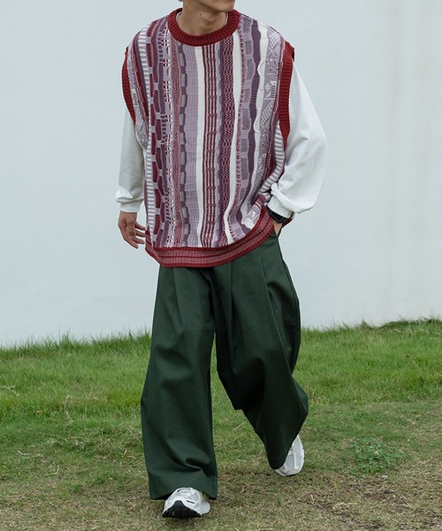 kutir（クティール）の「ワイドタックストレートパンツ（その他パンツ・メンズ・ダークブラウン/オレンジ/グリーン/マスタード・SMALL/MEDIUM/LARGE）」の6枚目の写真