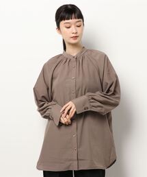 Te chichi | 前後2WAYバンドカラーチュニックシャツ(シャツ/ブラウス)