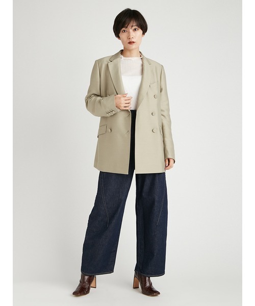 styling/(スタイリング)の「シアーリブニットハイネックプルオーバー(ニット/セーター・レディース・ホワイト/ピンクベージュ/ピンク/ブラック・FREE)」の15枚目の写真