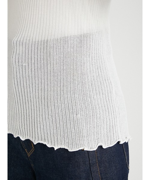 styling/(スタイリング)の「シアーリブニットハイネックプルオーバー(ニット/セーター・レディース・ホワイト/ピンクベージュ/ピンク/ブラック・FREE)」の14枚目の写真