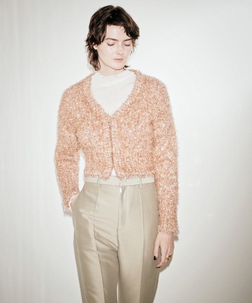 styling/(スタイリング)の「シアーリブニットハイネックプルオーバー(ニット/セーター・レディース・ホワイト/ピンクベージュ/ピンク/ブラック・FREE)」の22枚目の写真