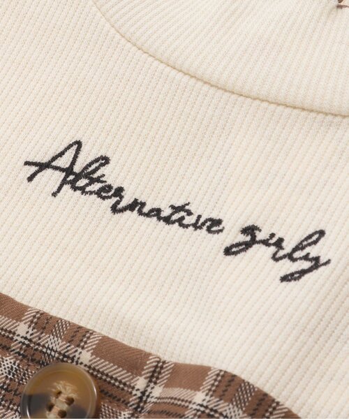 algy（アルジー）の「チェックドッキングワンピ（ワンピース・キッズ・ベージュ/ブラック・XX-SMALL/SMALL/XXX-SMALL/MEDIUM/X-SMALL）」の10枚目の写真