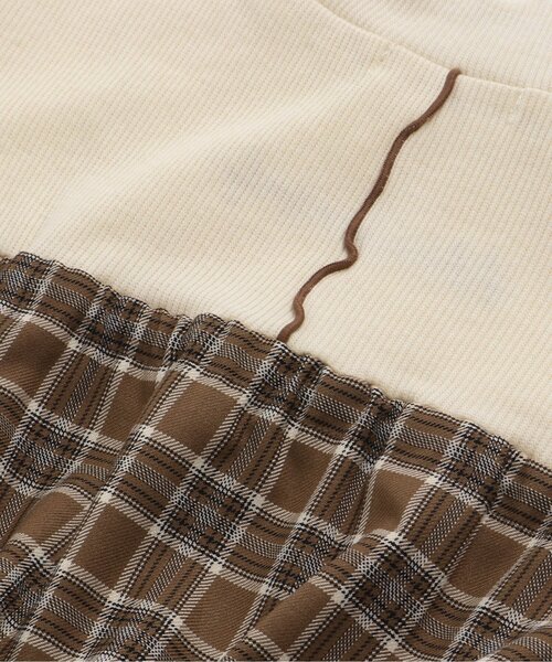 algy（アルジー）の「チェックドッキングワンピ（ワンピース・キッズ・ベージュ/ブラック・XX-SMALL/SMALL/XXX-SMALL/MEDIUM/X-SMALL）」の11枚目の写真