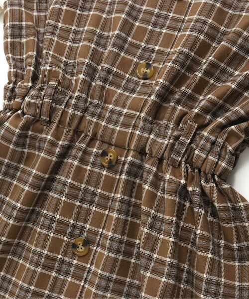 algy（アルジー）の「チェックドッキングワンピ（ワンピース・キッズ・ベージュ/ブラック・XX-SMALL/SMALL/XXX-SMALL/MEDIUM/X-SMALL）」の14枚目の写真