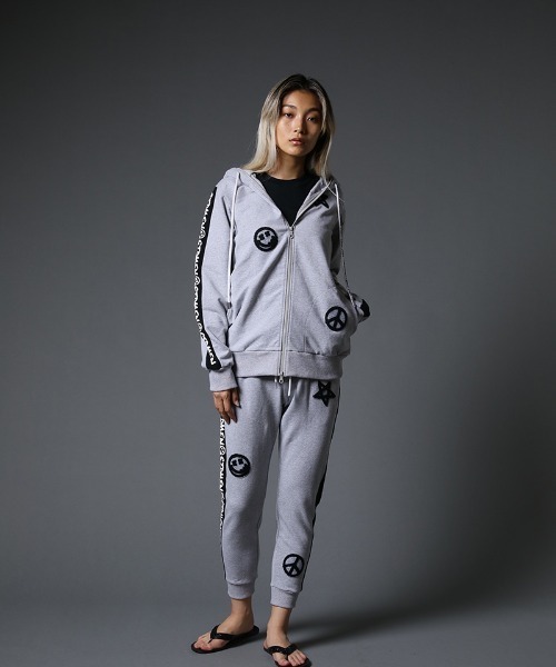 STUD MUFFIN（スタッドマフィン）の「mpa2737-ストレッチベア裏毛 サガラパッチ＆ロゴpt サイドライン ジップパーカー（パーカー・メンズ・ブラック/杢グレー・2/4/3）」の19枚目の写真