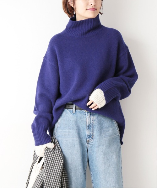 IENA - 【美品】  IENA / イエナ | ベビーメリノウールプルオーバー | F | ネイビー/ホワイト | レディース IENA - 【美品】 IENA / イエナ | ベビーメリノウールプル