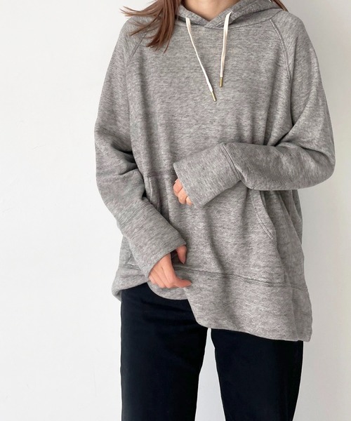 CANAL JEAN(キャナルジーン)の「harmonie(アルモニ) マシュマロ裏毛ラグランプルパーカー(パーカー・レディース・ホワイト/チャコールグレー/ブラック/グレー/モカ/オートミール・ONE SIZE)」の4枚目の写真