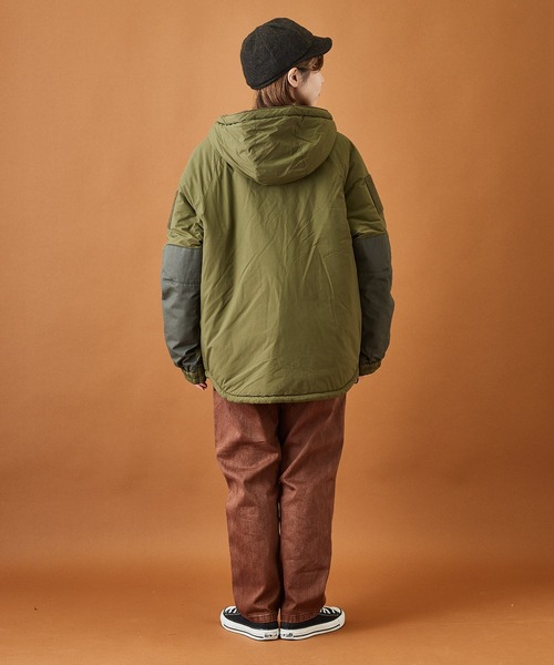 CUBE SUGAR（キューブシュガー）の「ナイロン中綿モンスターパーカーダウンジャケット（ダウンジャケット/コート・レディース・ベージュ/カーキ/マルチ/スミクロ・M）」の22枚目の写真