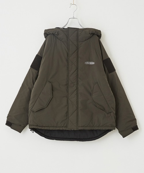 CUBE SUGAR（キューブシュガー）の「ナイロン中綿モンスターパーカーダウンジャケット（ダウンジャケット/コート・レディース・ベージュ/カーキ/マルチ/スミクロ・M）」の6枚目の写真