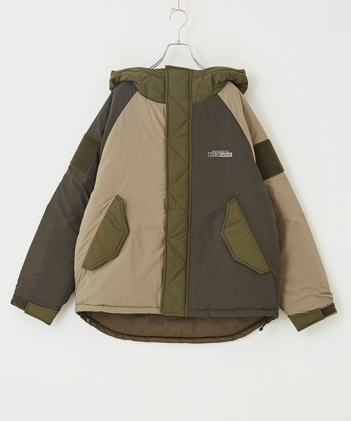 CUBE SUGAR（キューブシュガー）の「ナイロン中綿モンスターパーカーダウンジャケット（ダウンジャケット/コート・レディース・ベージュ/カーキ/マルチ/スミクロ・M）」の15枚目の写真