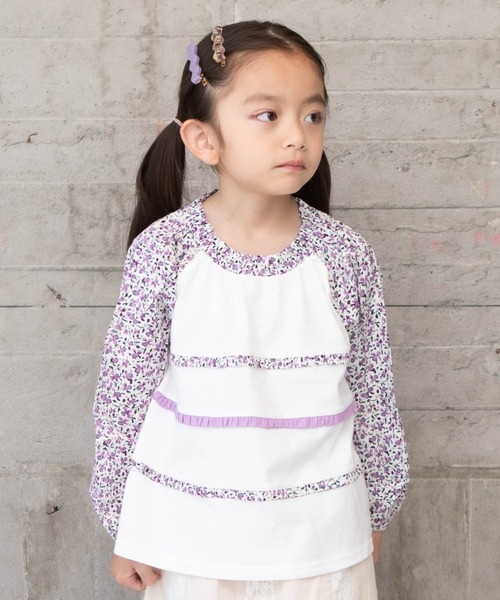 RAGMART（ラグマート）の「切り替えTシャツ（Tシャツ/カットソー・キッズ・グレー/オフホワイト/イエロー・110cm/100cm/120cm/130cm）」の3枚目の写真