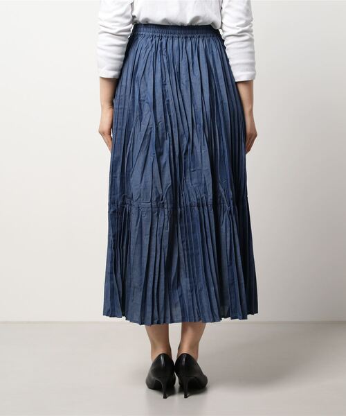 INTERPLANET(インタープラネット)の「ランダムプリーツロングスカート(スカート・レディース・ブルー/ブラック/ブルー系その他・FREE)」の5枚目の写真