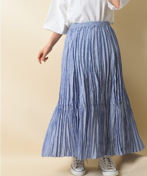 INTERPLANET(インタープラネット)の「ランダムプリーツロングスカート(スカート・レディース・ブルー/ブラック/ブルー系その他・FREE)」の20枚目の写真