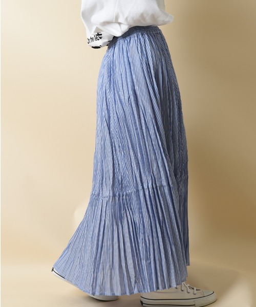 INTERPLANET(インタープラネット)の「ランダムプリーツロングスカート(スカート・レディース・ブルー/ブラック/ブルー系その他・FREE)」の22枚目の写真