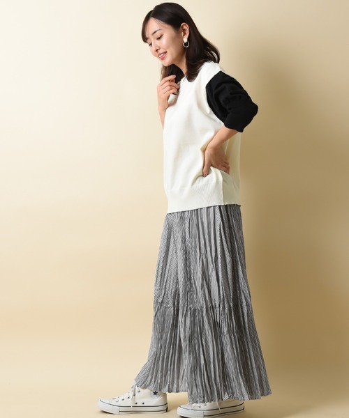 INTERPLANET(インタープラネット)の「ランダムプリーツロングスカート(スカート・レディース・ブルー/ブラック/ブルー系その他・FREE)」の10枚目の写真