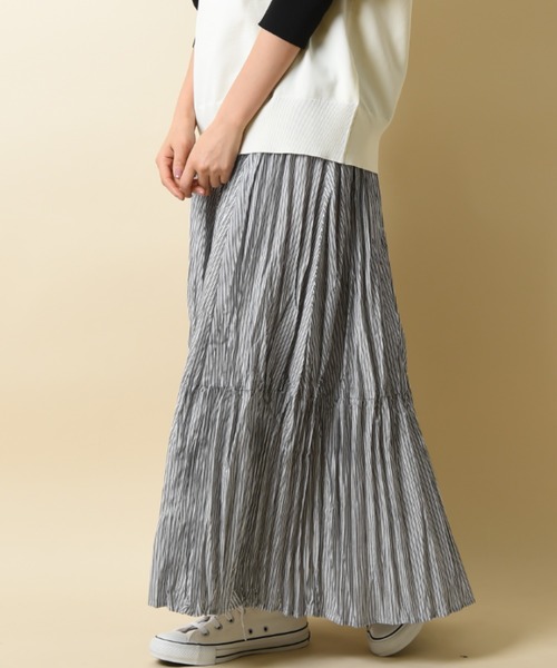 INTERPLANET(インタープラネット)の「ランダムプリーツロングスカート(スカート・レディース・ブルー/ブラック/ブルー系その他・FREE)」の7枚目の写真